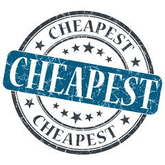 Cheapest blue grunge round stamp on white background