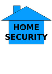 A Home Security sign with house and padlock design