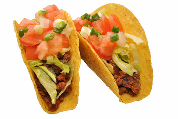 Two Tacos Isolated Over White