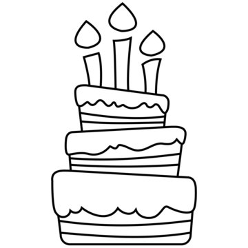 Vector illustration of birthday cake