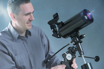 Man with telescope