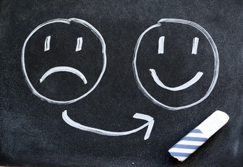 unhappy to happy