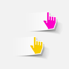 realistic design element: cursor, hand