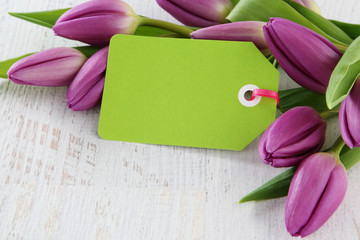 tulips with card
