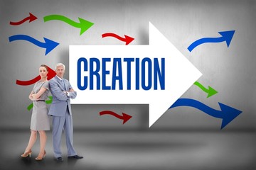 Creation against arrows pointing