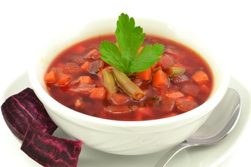 beetroot soup with vegetables