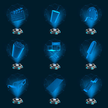 3D Iconset Kino Hologramm
