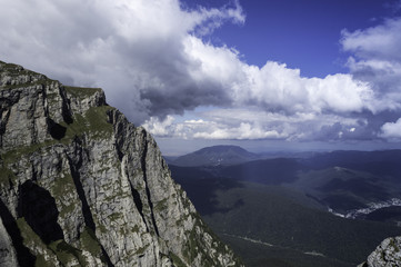 Fototapeta na wymiar rocky trail in mountains in summer