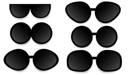 Set of black vector glasses