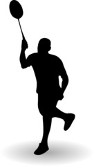 young man playing badminton