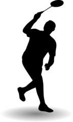 young man playing badminton