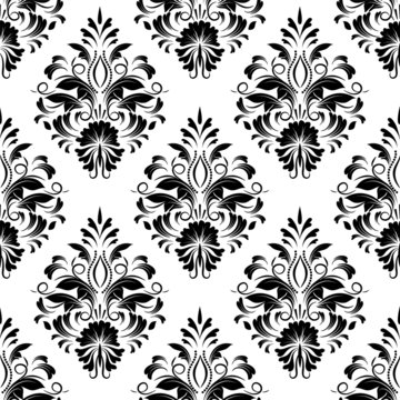 vector seamless backdrop. damask pattern. flower wallpaper © miluwa
