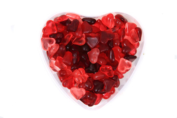 red jelly candy hearts