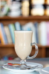 cup of cappuccino in cafe