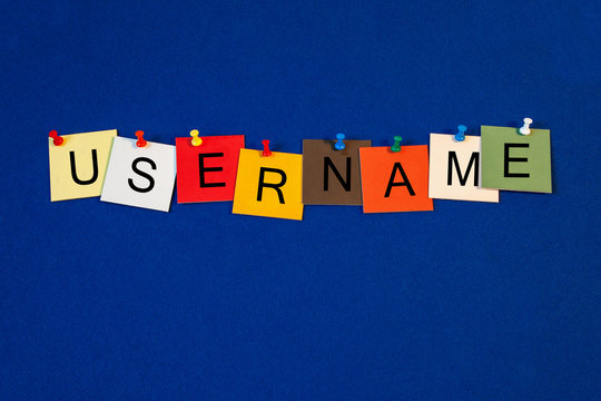 Username, sign series for websites, forums, computers and intern