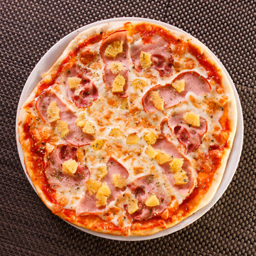 Pizza With Pineapple And Ham