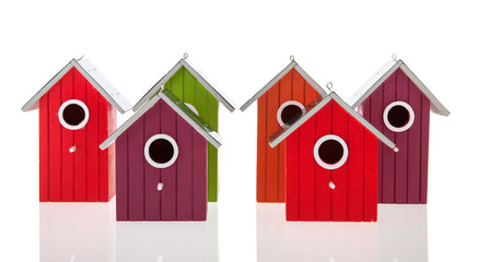 Colorful bird houses