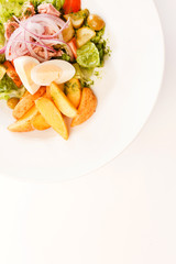 potatoes with vegetables and egg