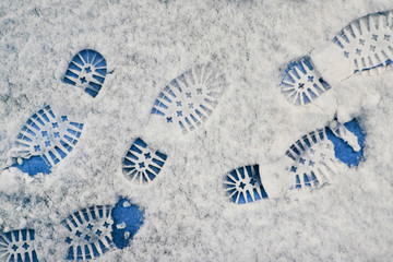 Shoeprints in snow