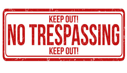 No trespassing stamp