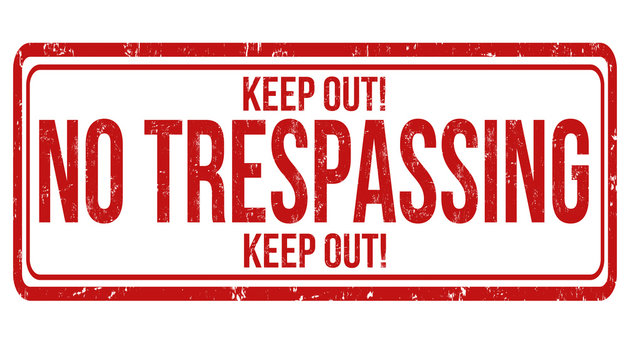No trespassing stamp