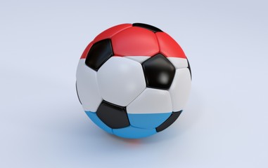 Obraz premium Soccer ball with flag of Luxembourg