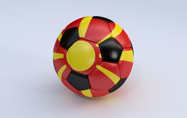 Soccer ball with flag of Macedonia