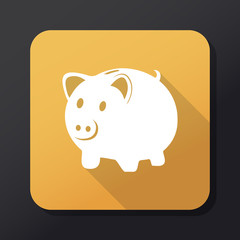 Piggy bank flat icon. Vector