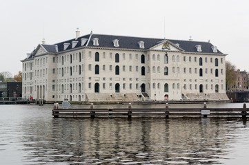 Naklejka premium Scheepvaartmuseum maritime museum in Amsterdam