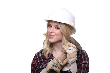 handwerkerin mit hammer