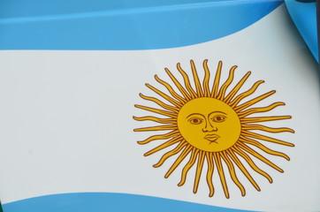 Bandera argentina - S&iacute;mbolo patrio. Bandera con sol amarillo. Fechas patrias. 