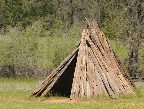 Native american Miwok indian village