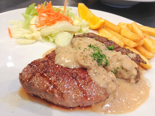 Gourmet grilled steak on a plate