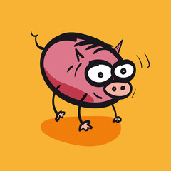 Pig funny cartoon
