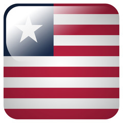Glossy icon with flag of Liberia