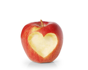 Naklejka na ściany i meble apple with heart shape