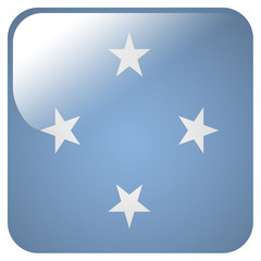 Fototapeta premium Glossy icon with flag of Micronesia