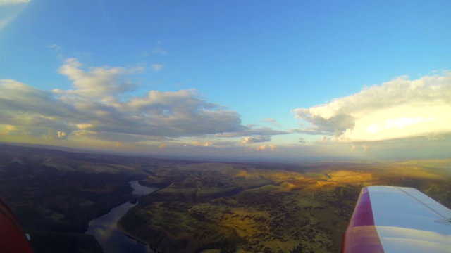 Aerial view of Peak District Dam Busters lakes and hills