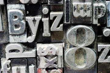 Metal Type Printing Press Typeset Obsolete Typography Text