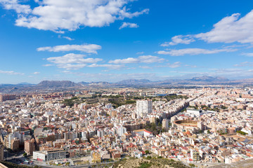 Obraz premium Alicante skyline aerial from Santa Barbara Castle Spain