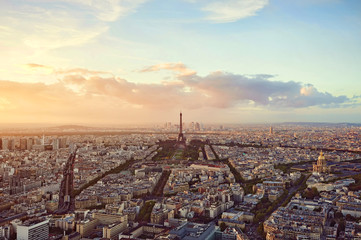 Paris - panoramic view of the Eiffel Tower