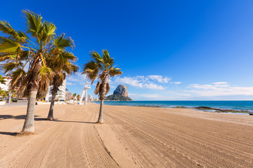 Calpe playa Arenal Bol beach near Penon Ifach Alicante - obrazy, fototapety, plakaty