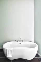 Obraz na płótnie Canvas Modern Bathroom using soft Green Pastel Colors