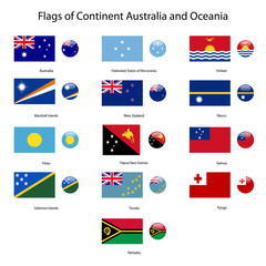 flags of continent australia and oceania