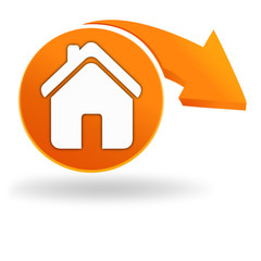 maison sur bouton orange