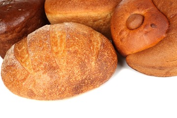 Different types of bread close up