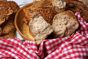 Breaking bread close up