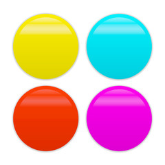 Vector blank badge template illustration in four colors