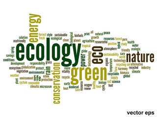 Vector conceptual ecology word cloud