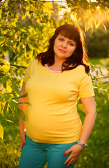 An attractive pregnant woman